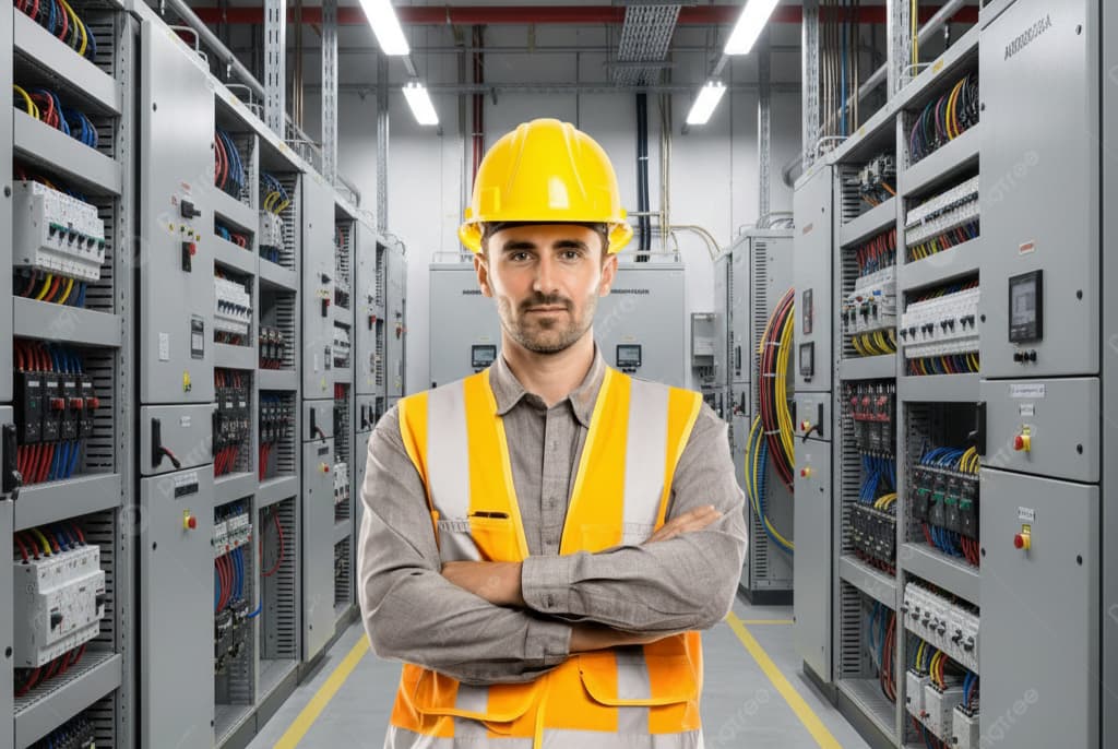 engineer in hand cross tied